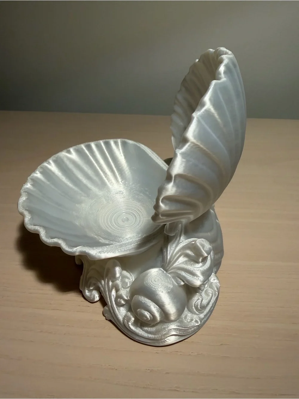 Silk White Decorative Shell & Heart Trinket Tray 3D Printed – Set of 2